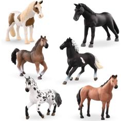 Conjunto de cavalos Battat — 6 peças de cavalos de brinquedo em miniatura — Animal Toys 3+