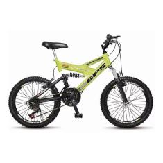 Bicicleta Infantil Colli GPS Aro 20 36 Raias 21 Marchas Dupla Suspensão Amarelo Neon