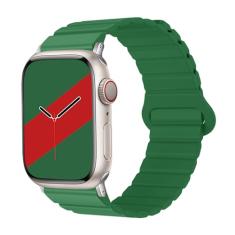 PERFUMEORANGO Pulseira de relógio de 22 mm compatível com iWatch séries 8/7/6/5/4 de 22 mm Samsung/Huawei/Garmin, pulseira magnética de silicone dupla face para mulheres e homens