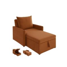 Sofá 3 em 1 Chaise, Cama e Baú Neve Estofama