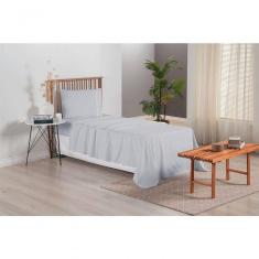 Jogo De Lençol Versatile Ponto Palito Completo 3 Peças Solteiro Micropercal cinza