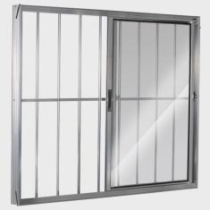 Janela de Alumínio de Correr 100x100cm com Grade 2 Folhas Direita Ecosul Esquadrisul