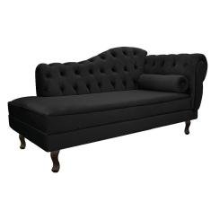 Recamier Diana 160cm Lado Esquerdo Suede Preto