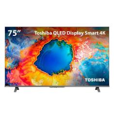 Smart TV QLED 75 4K Toshiba 75C450NS Google TV 4 HDMI 2 USB Wi-Fi - TB037M