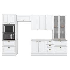 Cozinha Modulada Nova York 5 Peças com Cristaleira Branco hp – Henn