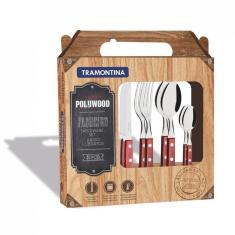 Faqueiro 24 Peças Inox Polywood Tramontina 21199705 Mogno