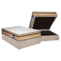 Cama Box Baú Casal Colchão Anatômico Plumatex D45 Selectus + Base Crc Suede Clean(138x188)
