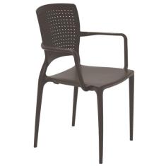 Cadeira Tramontina Safira Marrom em Polipropileno e Fibra de Vidro com