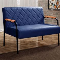 Namoradeira Cadeira Decorativa Sala, Recepção, Escritório Ludmilla Azul Marinho