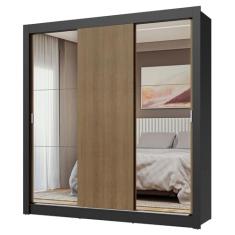 Guarda-roupa Casal 3 Portas de Correr com Espelhos Nobre Madesa