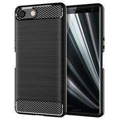 Capa para Sony Xperia Ace, capa de material de fibra de carbono, suave antiderrapante, macia, anti-impressões digitais, capa totalmente protetora para Sony Xperia Ace