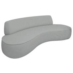 Sofá Curvo 2 Lugares Amsterdã 160cm Bouclé - Doce Sonho Móveis, Cinza