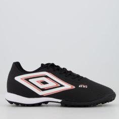 Chuteira Umbro Astro Club Society Preta e Laranja, 44