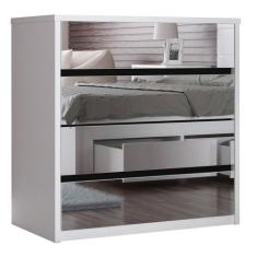 Cômoda Espelhada 4 Gavetas Blank F04 Branco - Mpozenato, Branco, 56 Kg