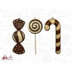 Kit Atacadista 15 Peças de Doces Enfeites de Natal de 25 cm - Decoraçã