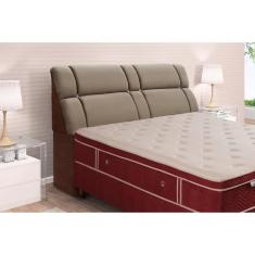 Cabeceira Cama Box Estofada Casal Casal Imperador Suede Cinza-negro - Simbal