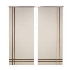 Porta Dupla Branco Prime Frisada Kit Alumínio F06 - 210x180