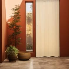 Kit Com 4 Portas Sanfonada De Pvc 210x125cm Bariri Amarelo