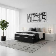 Cama Box Casal Castor Class Tecnopedic 138x188x52 + Box Castor, Cinza,