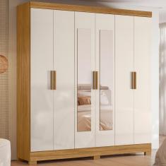 Guarda Roupa Casal 6 Portas 2 Gavetas com Espelho Valença