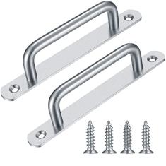 2 maçanetas de porta de celeiro, puxadores de porta deslizante, puxadores de porta de armário de armário de aço inoxidável puxadores com placas para armário armário armário gaveta galpão puxadores