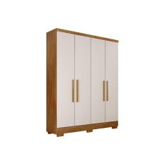 Guarda Roupa Solteiro 4 Portas E 2 Gavetas C-pés Milly Freijo Cumaru C- Fendi - Novo Horizonte