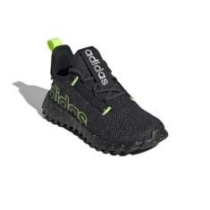 adidas Tênis infantil unissex Kaptir 3.0, Preto/ferro metálico/limão lúcido, 16