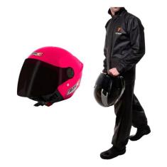 Capacete Moto Pro Tork Aberto New Liberty 3 Three Rosa Com Viseira Fum