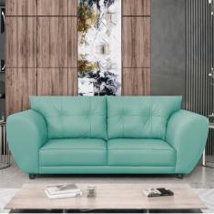 Sofá 2 Lugares Tulipa Suede - Doce Sonho Móveis, Azul Ciano