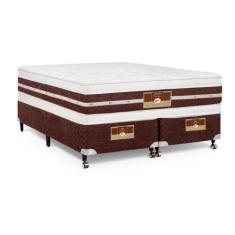 Cama Box + Colchão Castor King Silver Star Air Double Face Hibrido 180