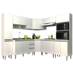 Cozinha Completa Modulada de Canto 8 Peças Athena Branca - IRM