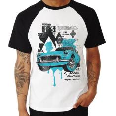 Camiseta Raglan Vintage Classic Car Painting - Foca na Moda, Branco, P