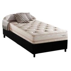 Cama Box Solteiro: Colchão Molas Herval Maxspring Scotland + Base Crc Suede Black(88X188)
