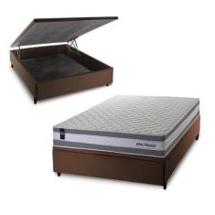 Conjunto Box Baú Alpine Cinza 138x188x72 c/ Molas Ensacadas - King Hou