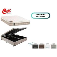 Conjunto Colchão Castor Premium Tecnopedic c/ Cama Box Baú Casal King 