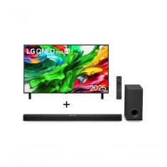 Combo Smart TV LG QNED Evo AI QNED85 86" + Soundbar LG S90TY 5.1.3 Canais, 570W RMS, Dolby Atmos