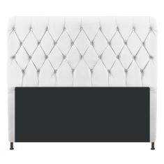 Cabeceira Estofada Cristal 160cm Queen Size Branco Adj Decor