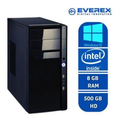 Pc Desktop Everex Intel Dual Core 8Gb 500Gb Hdmi Windows 10 Pro Preto