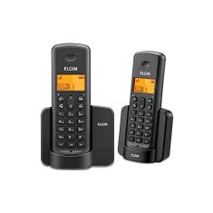 Kit Telefone + Ramal sem Fio Elgin com identificador TSF8002 Preto, Elgin, TSF8002, Preto