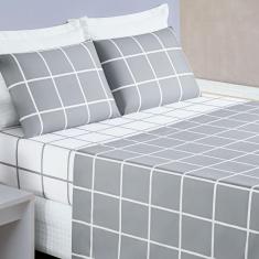 Jogo Lençol Cama Queen 4 Peças  Micropercal 200 Fios Austin