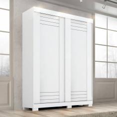 Guarda Roupa Solteiro 2 Portas de Correr 100% MDF Cinerária Espresso Móveis Branco