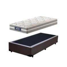 Cama Box Solteiro + Colchão Mola Ensacada Probel Vegas Springs Comfort