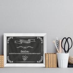 Quadro Decorativo com Moldura Branca Senha WiFi 22x32cm - Quartinhos