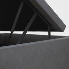 Cama Box Baú Solteiro 88x188x42cm Cinza com Pistão a Gás