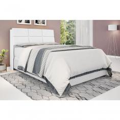 Cabeceira Para Cama Box Casal Isis Casal 138 MDF MDP 119x146x22cm Branco Framar Móveis