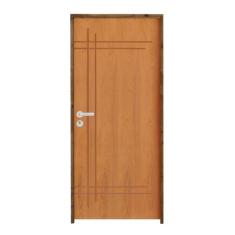 Kit Porta De Madeira 210X72Cm Batente 14Cm Fechadura Stilo Cromada Interna 9 Imbuia