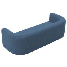 Sofá 3 Lugares 180cm Orgânico Luxo Recepção Melina Linho Adj Decor Cinza