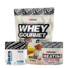 Kit Whey Protein Gourmet Refil + Creatina 300g + Gluta Immunity 150g - FN Forbis-Unissex