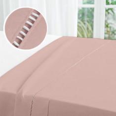 Lençol de Cima Queen Avulso c/ Vira e Ponto Palito Percal 200 Fios 100