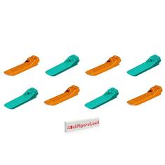 LEGO Classic 630 Building Accessory - Ferramenta Separador de Tijolo e Axel 8 Pack Conjunto de Cores Mistas (4 Laranja e 4 Turquesa Escura)
